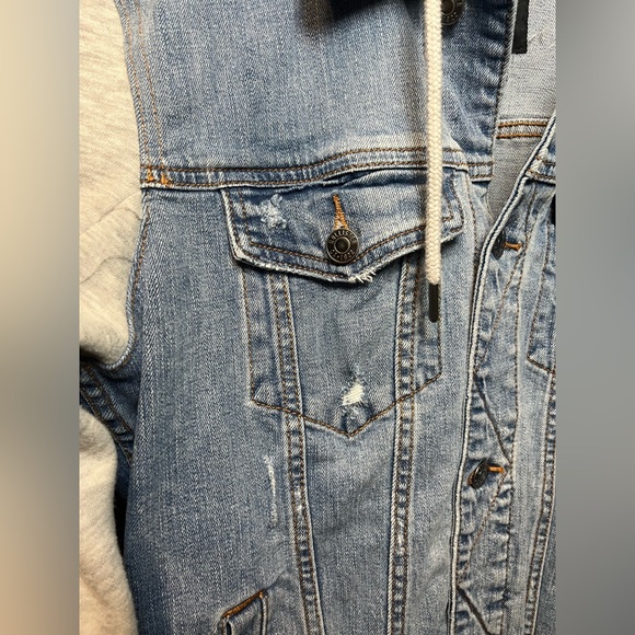 Hollister Epic Flex Denim Hooded Sweatshirt Unisex - Picture 6 of 15